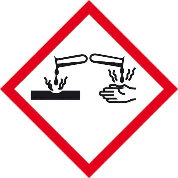 SafetyMarking 39.B1018 GHS veszély piktogramm 05 Maró hatás Poliészter (Sz x Ma) 100 mm x 100 mm 1 db