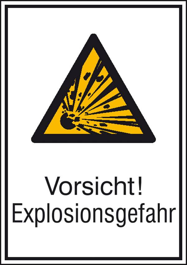Figyelmeztető kombi tábla Vigyázat! Robbanásveszély Alumínium (Sz x Ma) 131 mm x 185 mm ISO 7010 SafetyMarking Warnkombischild 11.0404 1 db