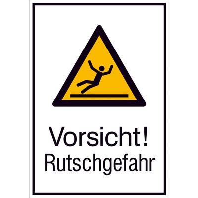 Figyelmeztető kombi tábla Vigyázat! Csúszásveszély Alumínium (Sz x Ma) 262 mm x 371 mm ISO 7010 SafetyMarking 11.A8022 1