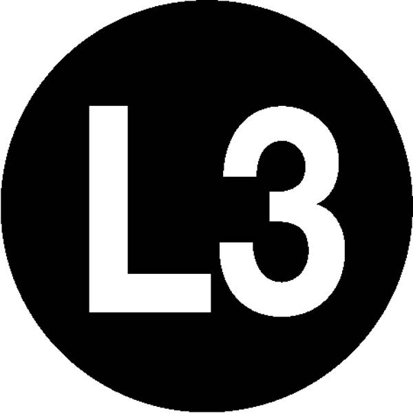 SafetyMarking 30.1512 Etikettek L3 (3. külső vezeték) Öntapadó fólia (Ø) 12.5 mm 12.5 mm  EN 60454 40 db