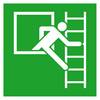 Menekülési útvonal tábla Fólia Vészkijárat tűzlétrával jobbra SafetyMarking 38.3021 (Sz x Ma) 200 mm x 200 mm ISO 7010 1 db