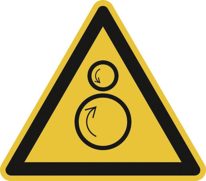 Figyelmeztető tábla Ellenkező irányba gurul Alumínium 100 mm ISO 7010 SafetyMarking Warnschild 11.0334 1 db