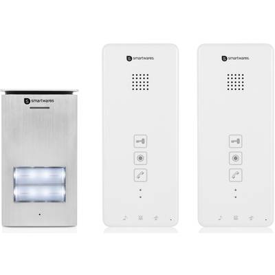   Smartwares  DIC-21122    Kaputelefon  2 drótos  Komplett készlet  2 családiház  Ezüst, Fehér