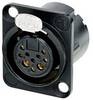 Neutrik NC10FD-LX-B-CON XLR csatlakozó Peremes hüvely, egyenes érintkezők Pólusszám: 10 Fekete 1 db