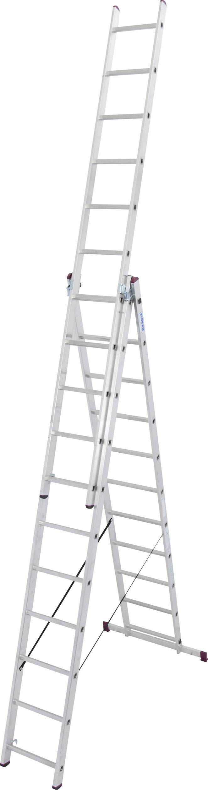 'Tizenkét fokos alumínium létra A-alakban, magasban végzendő munkákhoz. Stabil és sokoldalúan használható.'