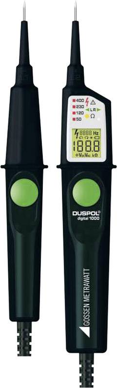 Gossen Metrawatt DUSPOL digital 1000 Kétpólusú feszültségvizsgáló CAT III 1000 V, CAT IV 600 V LCD, LED, Vibrálás, Akusztikus Gyári standard (tanusítvány nélkül)