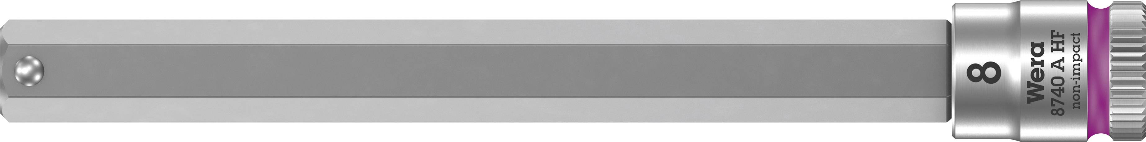 Wera 8740 A 05003340001 Belső hatlap Dugókulcs bit betét Tartó funkció 8 mm 1/4 8 mm 1/4 (6,3 mm)