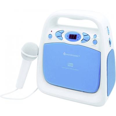 soundmaster KCD 50 Gyermek CD lejátszó AUX, CD, URH, USB Karaoke funkcióval, Mikrofonnal Kék