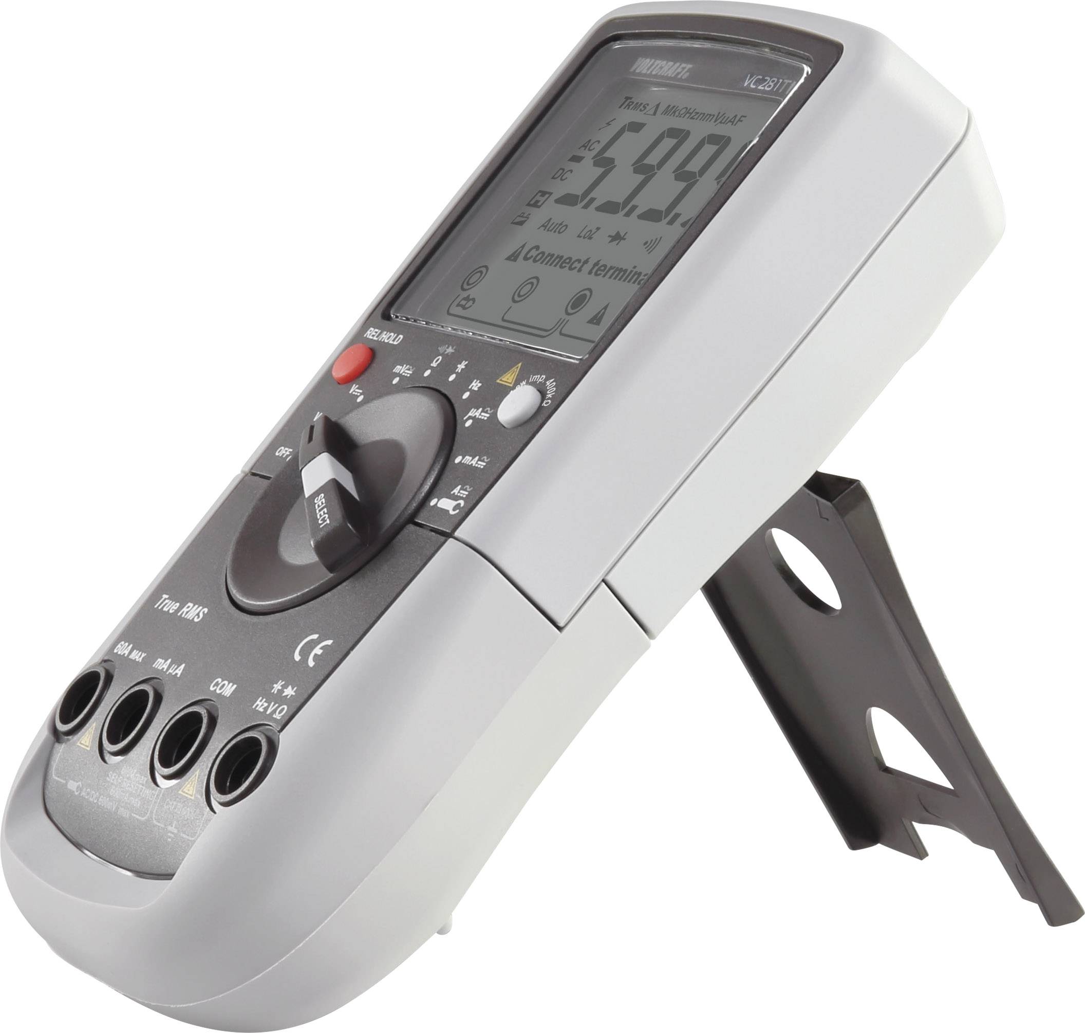 Digitális kézi multiméter lakatfogó adapterrel CAT III 600 V kijelző (digitek): 6000 VOLTCRAFT VC281-21