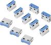 LogiLink USB PORT LOCK USB port zár 10 részes készlet Ezüst, Kék kulcs nélkül