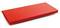 Piros, téglalap alakú fémlemez fehér háttérben, éles élekkel és sima felülettel.