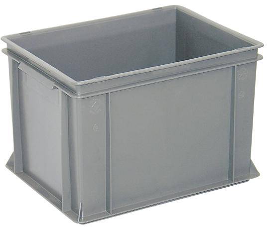 BRB Lagertechnik 1658356 Egymásra rakható doboz Basic Élelmiszerek tárolására alkalmas (H x Sz x Ma) 400 x 300 x 270 mm Szürke 1 db