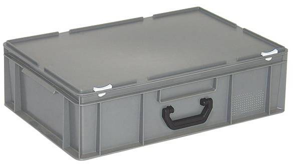 BRB Lagertechnik 1658832 Egymásra rakható doboz Élelmiszerek tárolására alkalmas (H x Sz x Ma) 600 x 400 x 185 mm Szürke 1 db