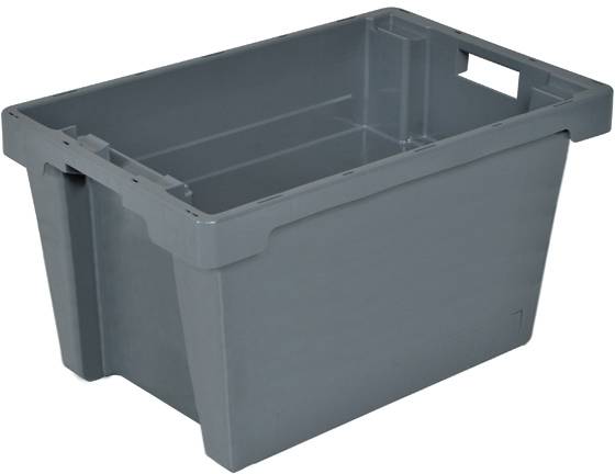 BRB Lagertechnik 1658836 Forgatható egymásba rakható tároló Élelmiszerek tárolására alkalmas (H x Sz x Ma) 600 x 400 x 400 mm Szürke 1 db
