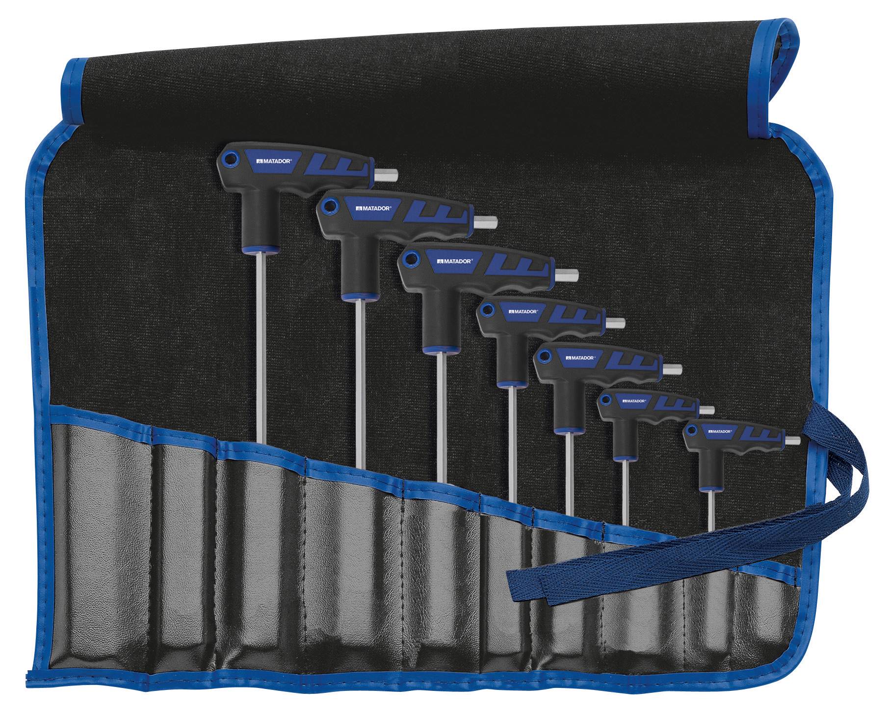 Matador Schraubwerkzeuge 04459070 Belső hatlap T markolatú hajlított csavarhúzó 2 mm, 3 mm, 4 mm, 5 mm, 6 mm, 8 mm, 10 mm