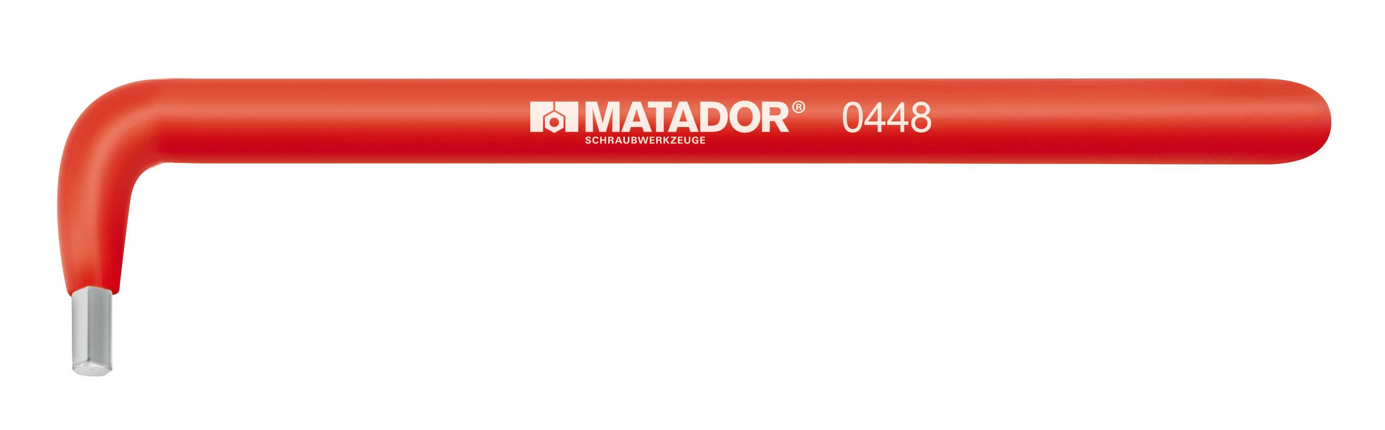 Piros villáskulcs 'MATADOR 0448' szürke hegyű, csavarmenetes kötéseknél történő felhasználásra.