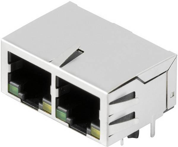 Weidmüller RJ45G1 R12D 3.3EG/Y TY  2544500000 Alj, beépíthető, vízszintes   Pólusszám 10 Ezüst, Fekete 80 db