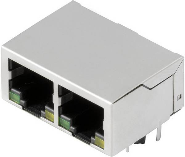 Weidmüller RJ45M R12D 3.2N4G/Y RL  2551900000 Alj, beépíthető, vízszintes   Pólusszám 8 Ezüst, Fekete 200 db