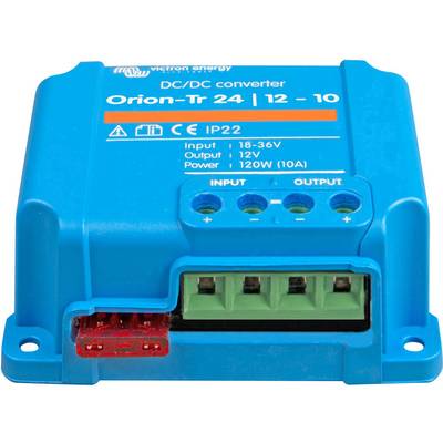 Kék Orion-Tr 24 | 12 - 10 feliratú DC/DC átalakító. Bemenetek: 18-36V, kimenet: 12V, teljesítmény: 120W (10A).