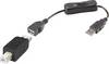 Renkforce USB kábel USB 2.0 USB-A dugó, USB-B dugó 0.25 m Fekete Be-/kikapcsolóval, aranyozott érintkező RF-3346618