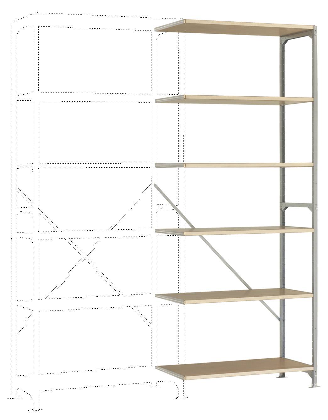 Manuflex RB1186 Polc ráépíthető modul 80 kg (Sz x Ma x Mé) 97 x 2.5 x 30 cm Acél Cinkezett Ónozott Fa padló