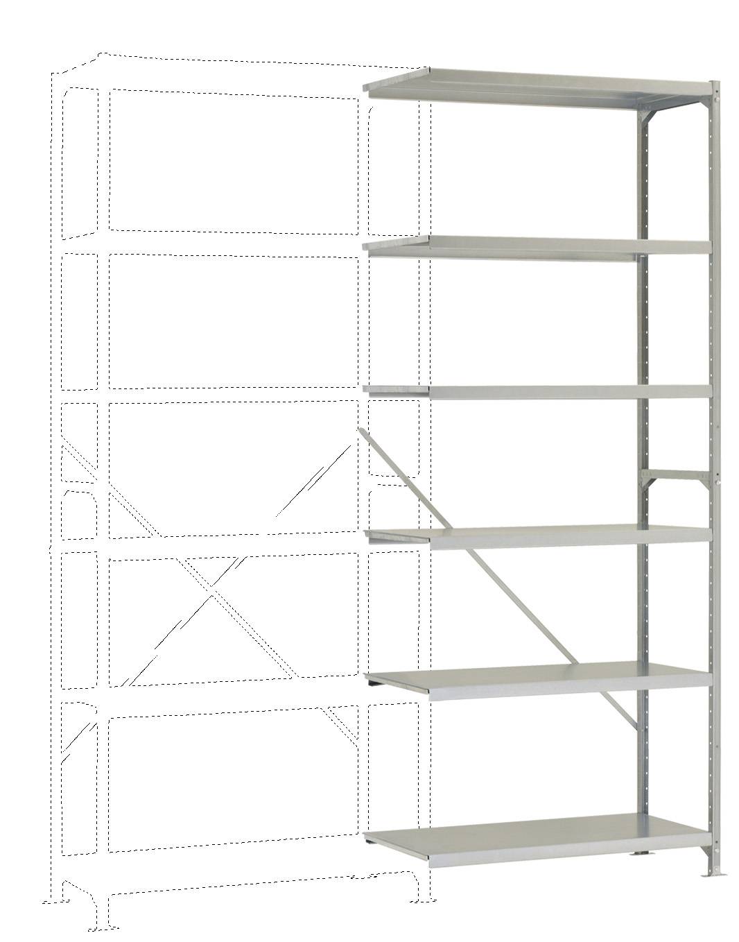 Manuflex RM3193 Polc ráépíthető modul 100 kg (Sz x Ma x Mé) 97 x 2.5 x 60 cm Acél Cinkezett Ónozott Fém padló