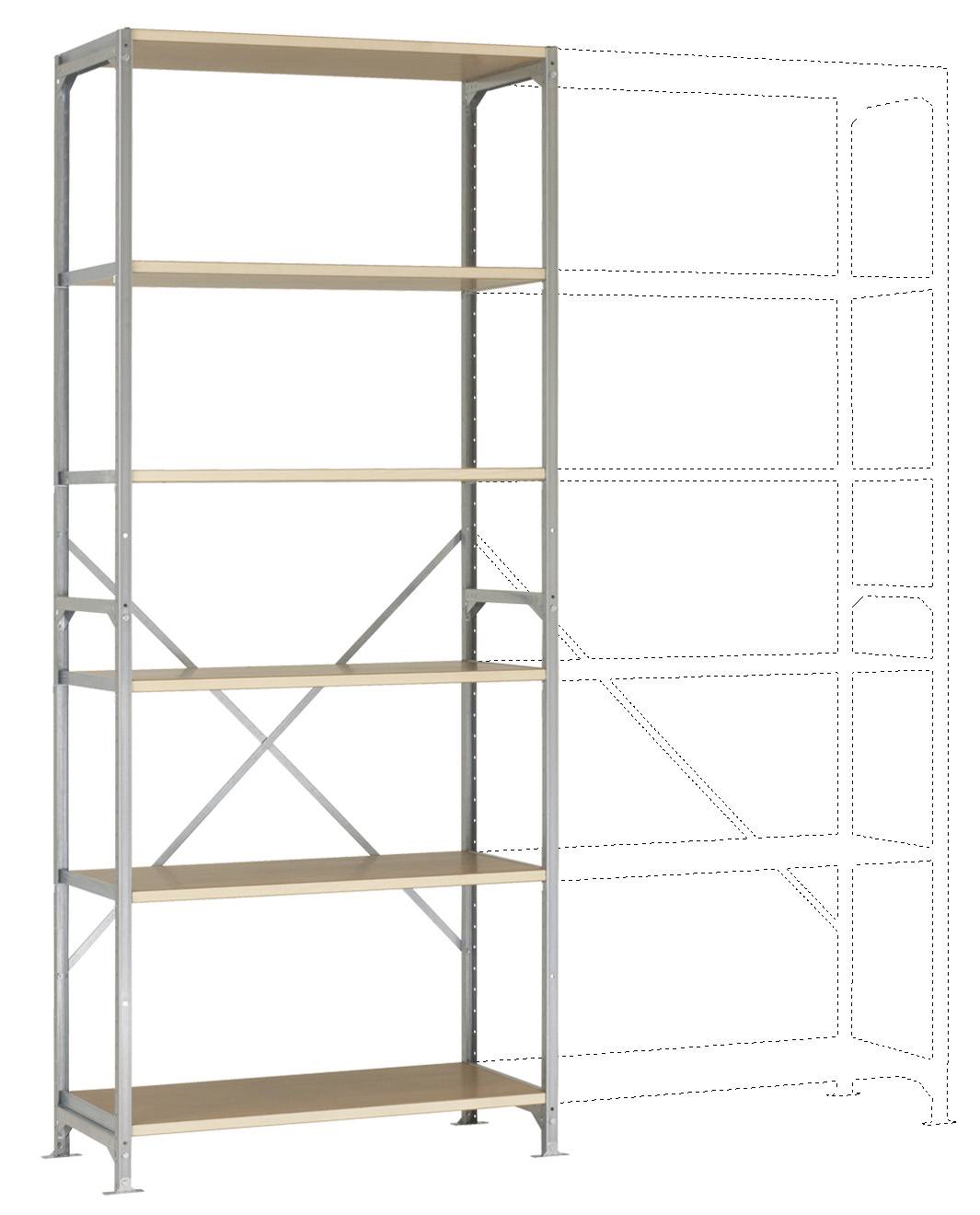 Manuflex RB1165 Polc alapmodul 50 kg (Sz x Ma x Mé) 97 x 2.5 x 30 cm Acél Cinkezett Ónozott Fa padló