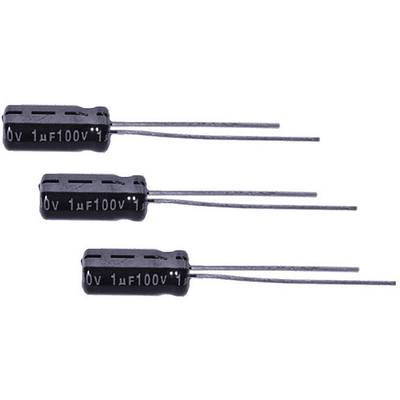 Elektrolit kondenzátor THT, RM 5 mm 100 nF 63 V 20 % Ø 10 x 12,5 mm Jamicon TKR101M1JGBCM