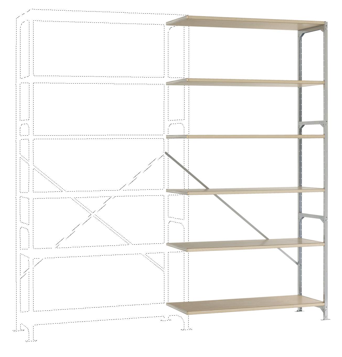 Manuflex RB2198 Polc ráépíthető modul 200 kg (Sz x Ma x Mé) 1.22 x 2.5 x 60 m Acél Cinkezett Ónozott Fa padló