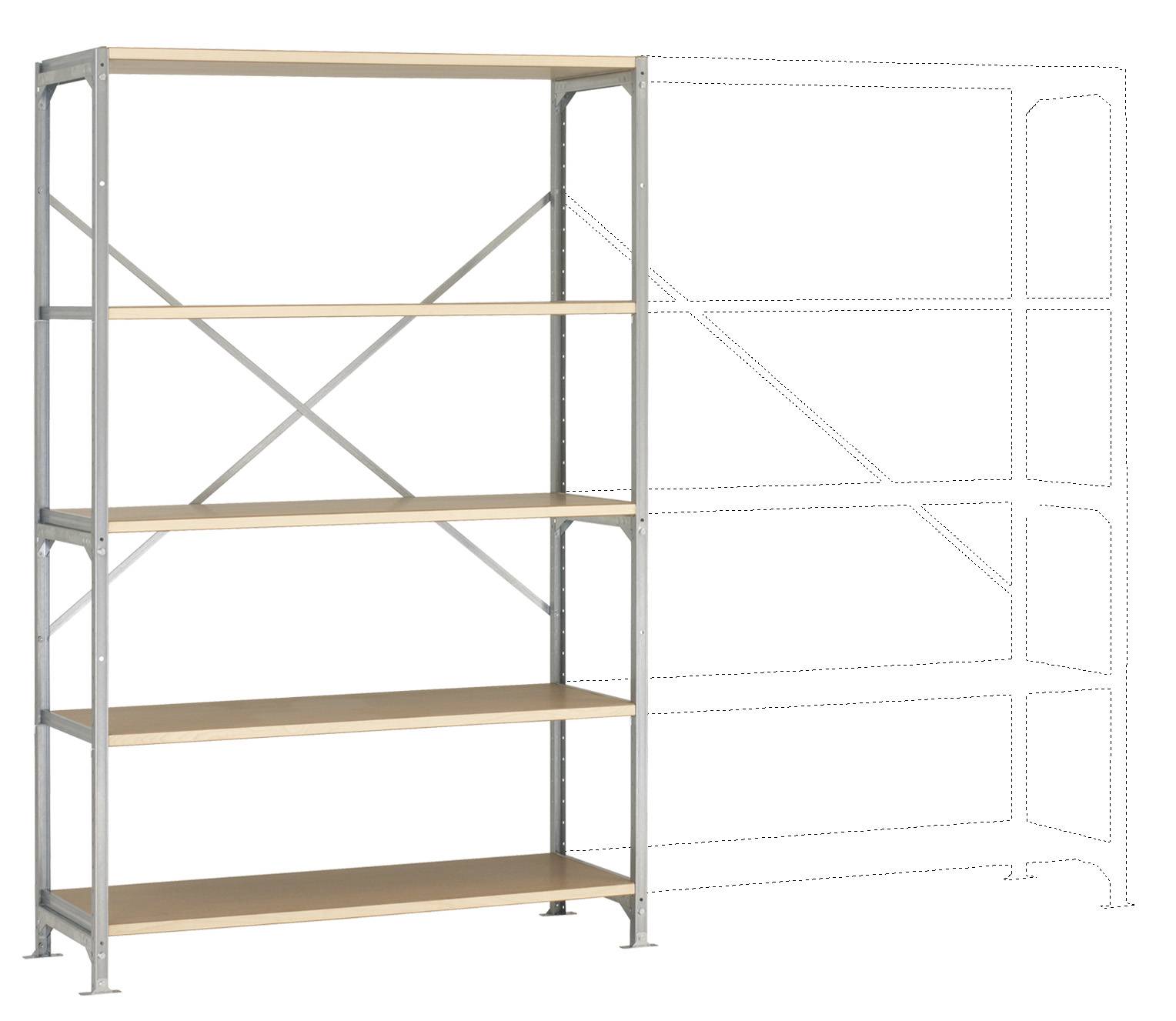 Manuflex RM2116 Polc alapmodul 120 kg (Sz x Ma x Mé) 1.22 x 2 x 50 m Acél Cinkezett Ónozott Fa padló