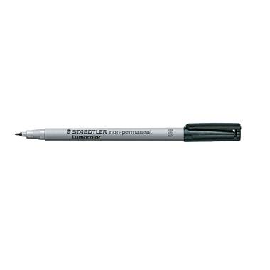 Egy szürke, nem-permanens STAEDTLER toll fekete kupakkal, vízszintes pozícióban fektetve.