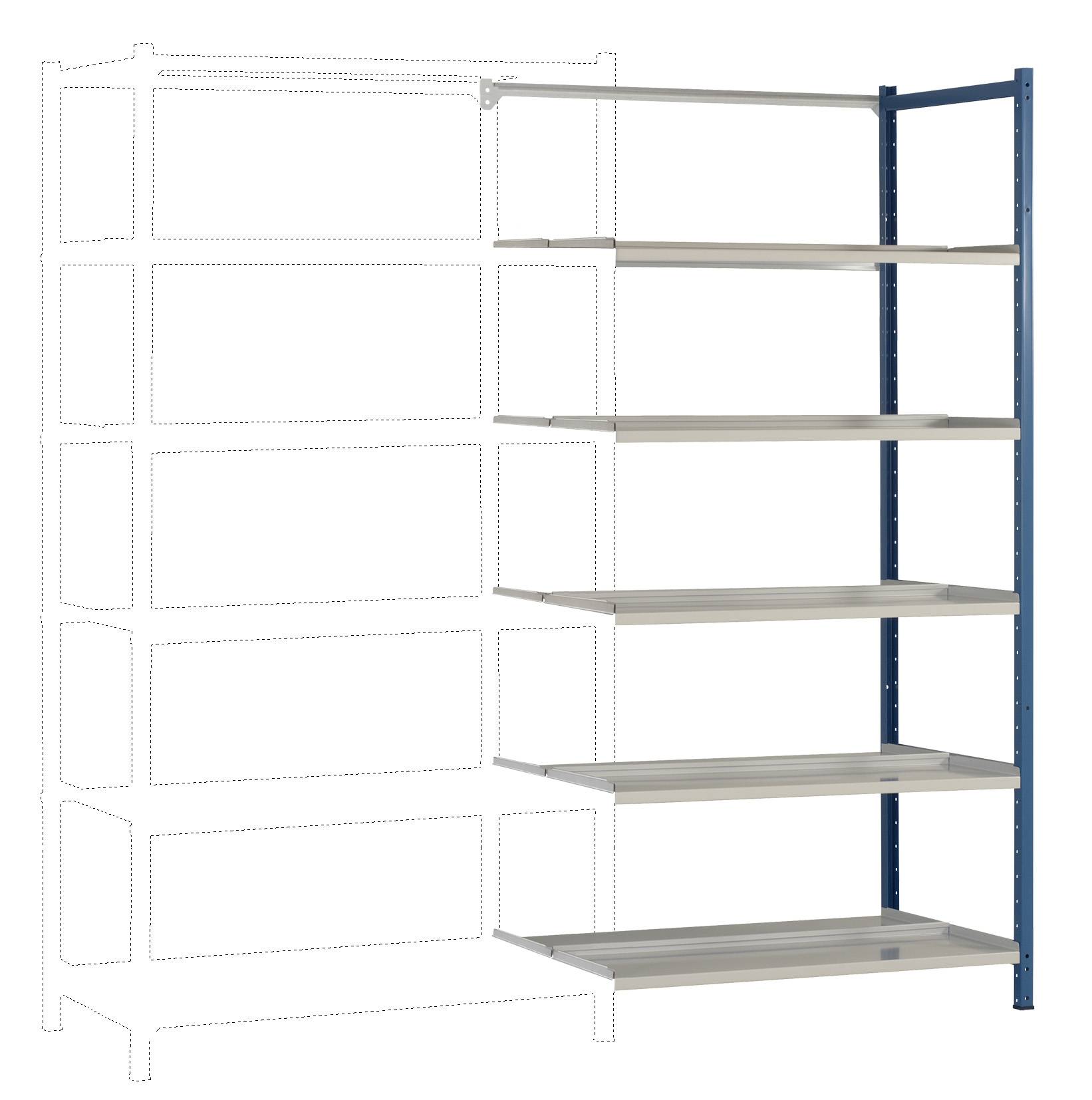 Manuflex RA2592.5007 Raktári polc ráépíthető modul (Sz x Ma x Mé) 90 x 1.9 x 60 cm Briliáns kék, Ónozott
