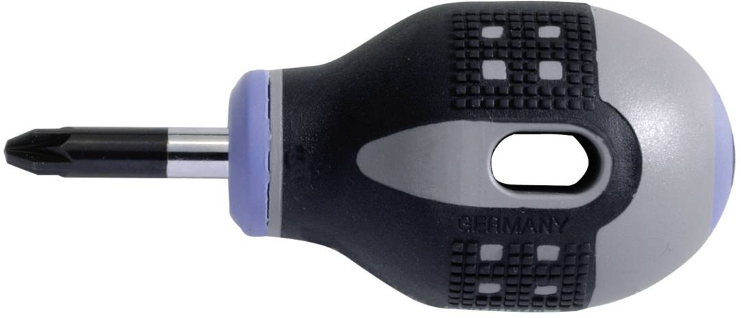 Praktikus csavarhúzó ergonomikus markolattal és csillagfejű hegyű csúccsal, alkalmas precíziós munkákhoz szűk terekben.