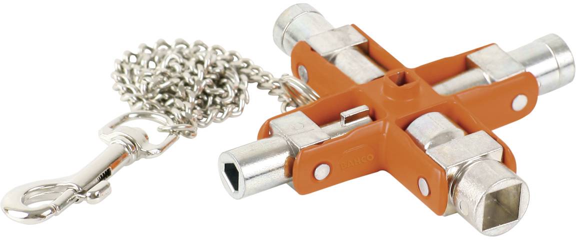 Négyféle kulcsformával rendelkező keresztkulcs, láncra erősítve. Elsősorban műszaki célokra használatos.