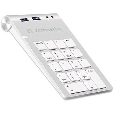 XtremeMAC XM-NPHUB32-AU-SLV Számtömb USB USB csatlakozó, Audio csatlakozó Ezüst, Fehér