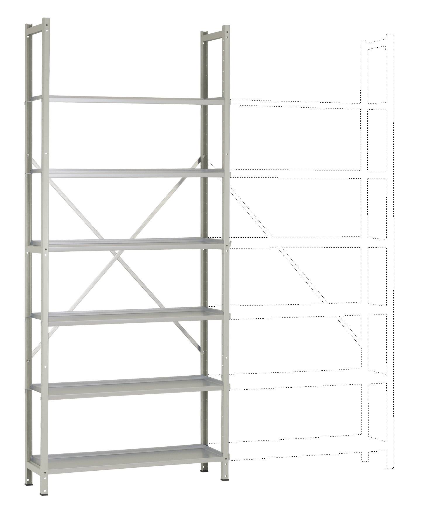 Manuflex RA3261.7035 Raktári polc ráépíthető modul (Sz x Ma x Mé) 90 x 2.25 x 30 cm Élénk szürke (RAL 7035)
