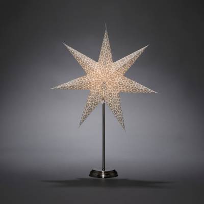 Konstsmide 1751-230 Karácsonyi csillag   Izzólámpa, LED Fehér, Ezüst  Lyukasztott motívumokkal, Állvánnyal, Kapcsolóval