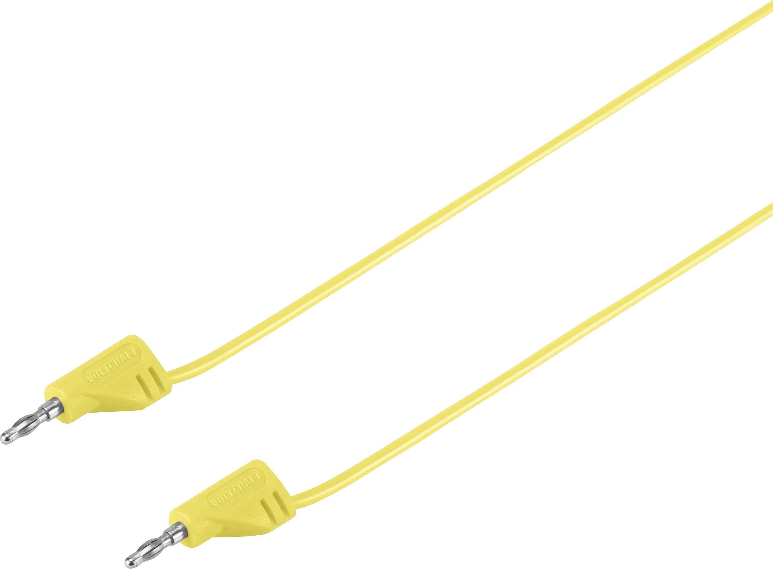 VOLTCRAFT MSB-200 Mérővezeték Lamellás dugó, 2 mm Lamellás dugó, 2 mm 0.90 m Sárga 1 db