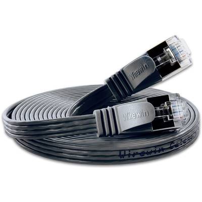 Slim Wirewin PKW-STP-SLIM-KAT6 0.5 SW RJ45 Hálózati kábel, patchkábel CAT 6 U/FTP 0.50 m Fekete lapos 1 db