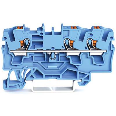 WAGO 2204-1304 Átmenő kapocs 6.20 mm Push-in kapocs Kék 50 db
