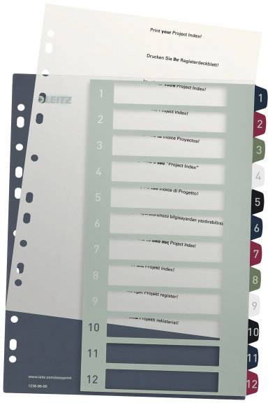 Leitz Divisori Per Raccolta A4 PC Scrivibili - 5 Fogli Colorati/Trasparenti, Foratura Universale - Foto 12