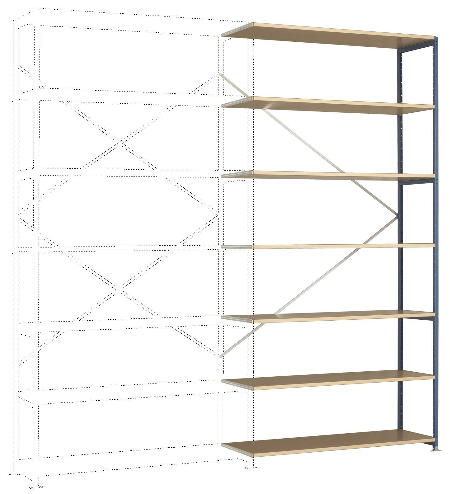 Hatpolcos fenyőállvány; a fémkeret bal és jobb oldalán biztosítja a szerkezetet.