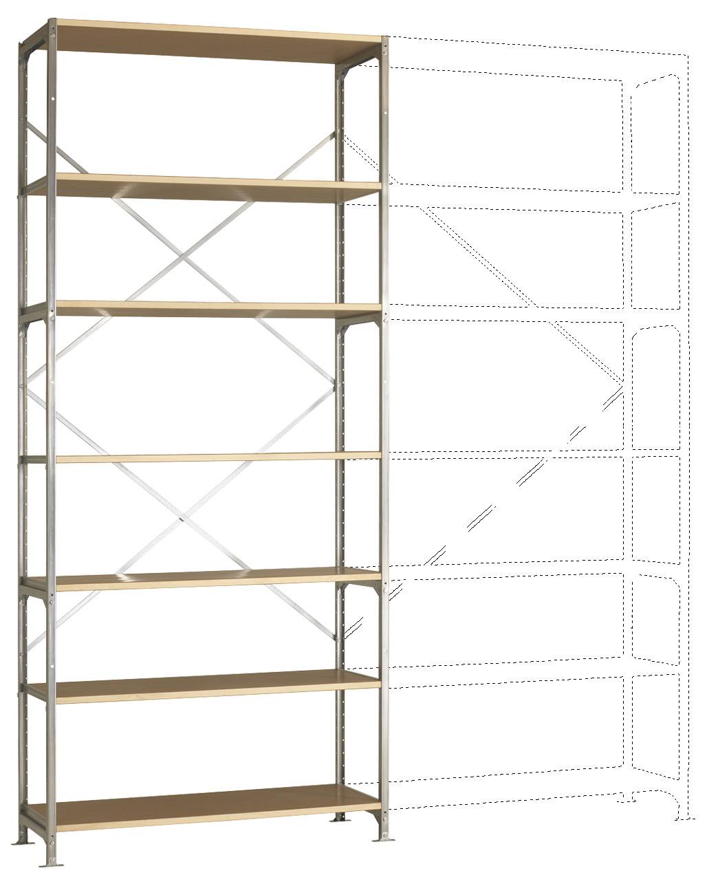 Manuflex RB2237 Polc alapmodul 140 kg (Sz x Ma x Mé) 1.22 x 3 x 60 mm Acél Cinkezett Ónozott Fa padló