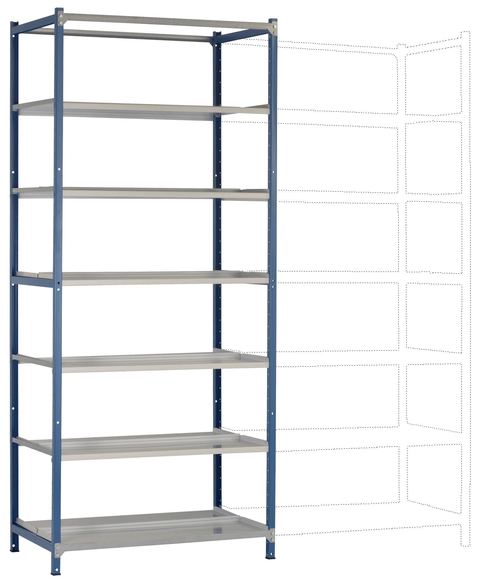 Manuflex RA2593.5007 Raktári polc alapmodul (Sz x Ma x Mé) 90 x 2.25 x 60 cm Briliáns kék, Ónozott