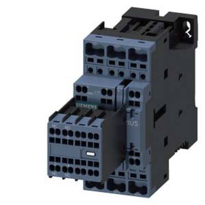 Egy 'SIEMENS' jelölésű, több csatlakozóval rendelkező elektromos kontaktor, amelyet kapcsolószekrénybe történő szerelésre használnak.