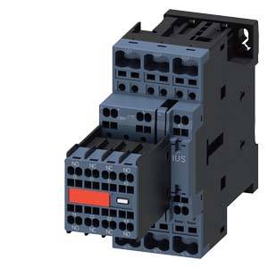 Egy fekete csatlakozókapcsokkal és egy piros kapcsolóval rendelkező elektromos relé látható oldalnézetből.