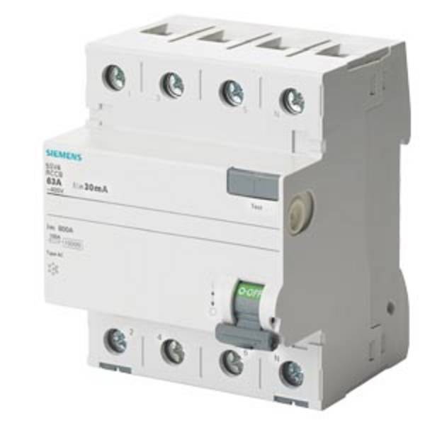 Siemens 5SV44440 5SV4444-0 FI védőkapcsoló AC 40 A 0.1 A 400 V