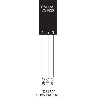 Hőmérséklet szenzor Dallas DS1820 = DS18S20