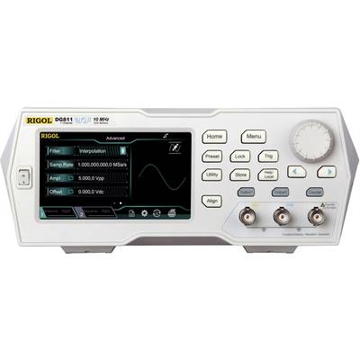 Rigol DG811 Hálózatról működő függvénygenerátor 10 MHz (max) 1 csatornás Tetszőleges, Háromszög, Lorentz görbe, Pulzus,