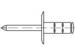 Nyitott végű szegecs 4,8 mm TOOLCRAFT TO-5455263 100 db